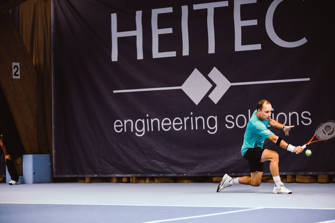 Tennis pro Steve Darcis (35) from Liège, Belgium at the ATP Challenger in Eckental 