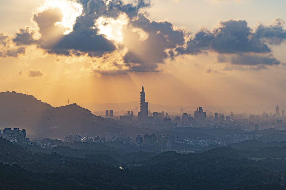 city during golden hour