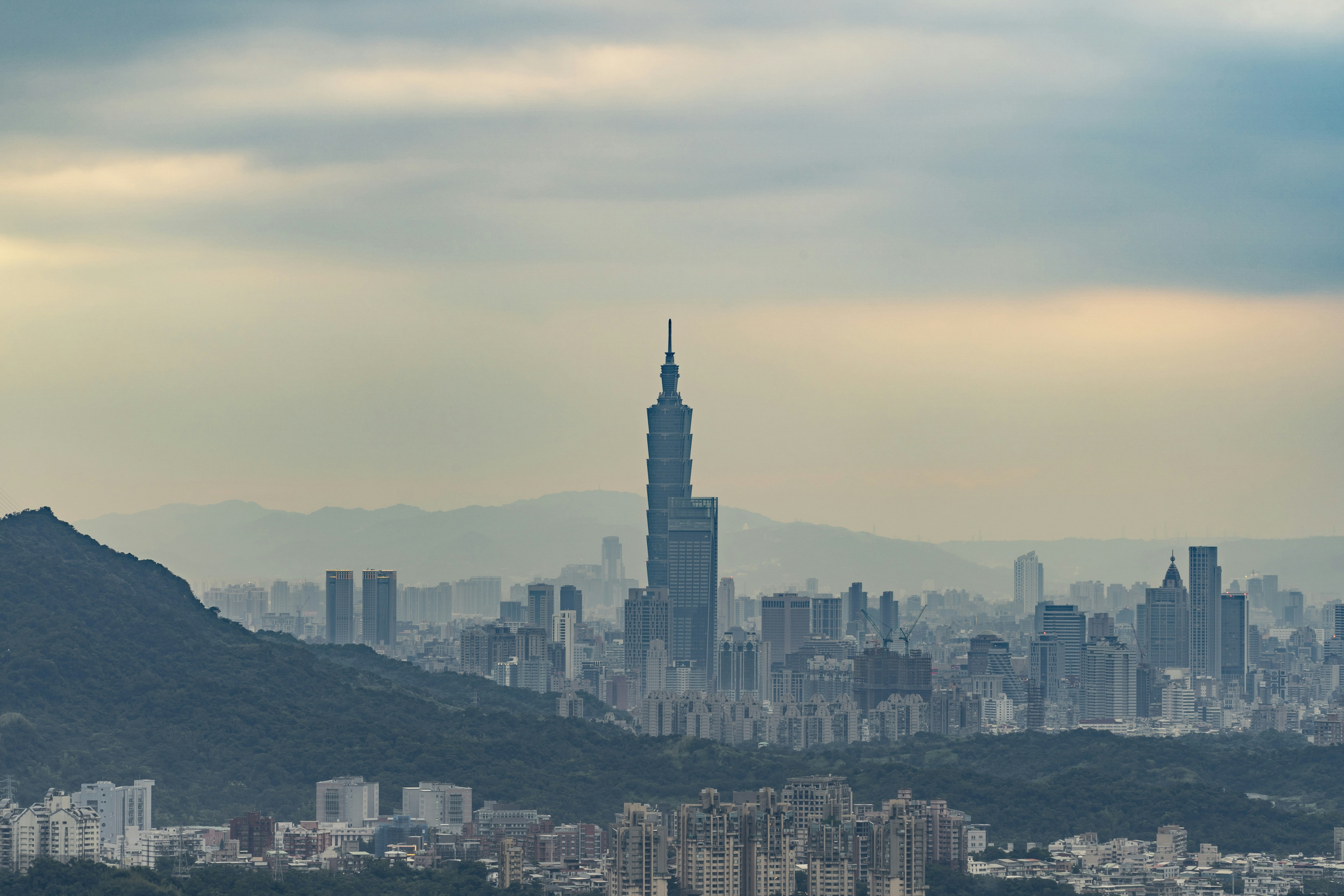 aerial photography of an urban city skyline during daytime, Taipei city view with taipei 101