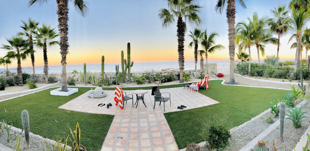 panoramic photography of a resort by the sea