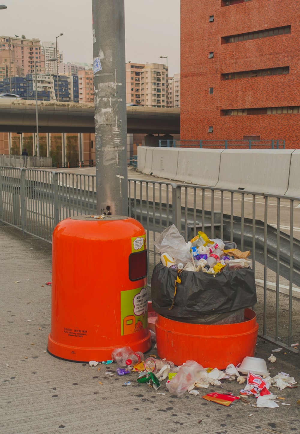 orange plastic container