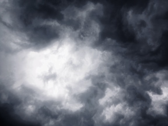 An atmospheric painting of the film's climactic battle scene under a stormy sky.
