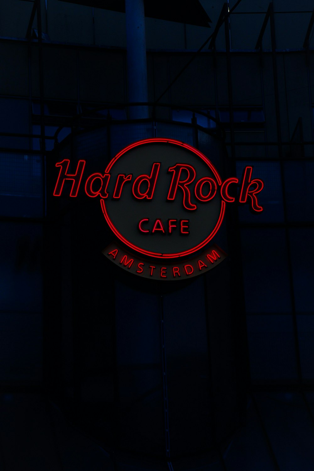 Hard Rock Cafe Amsterdam neon signage