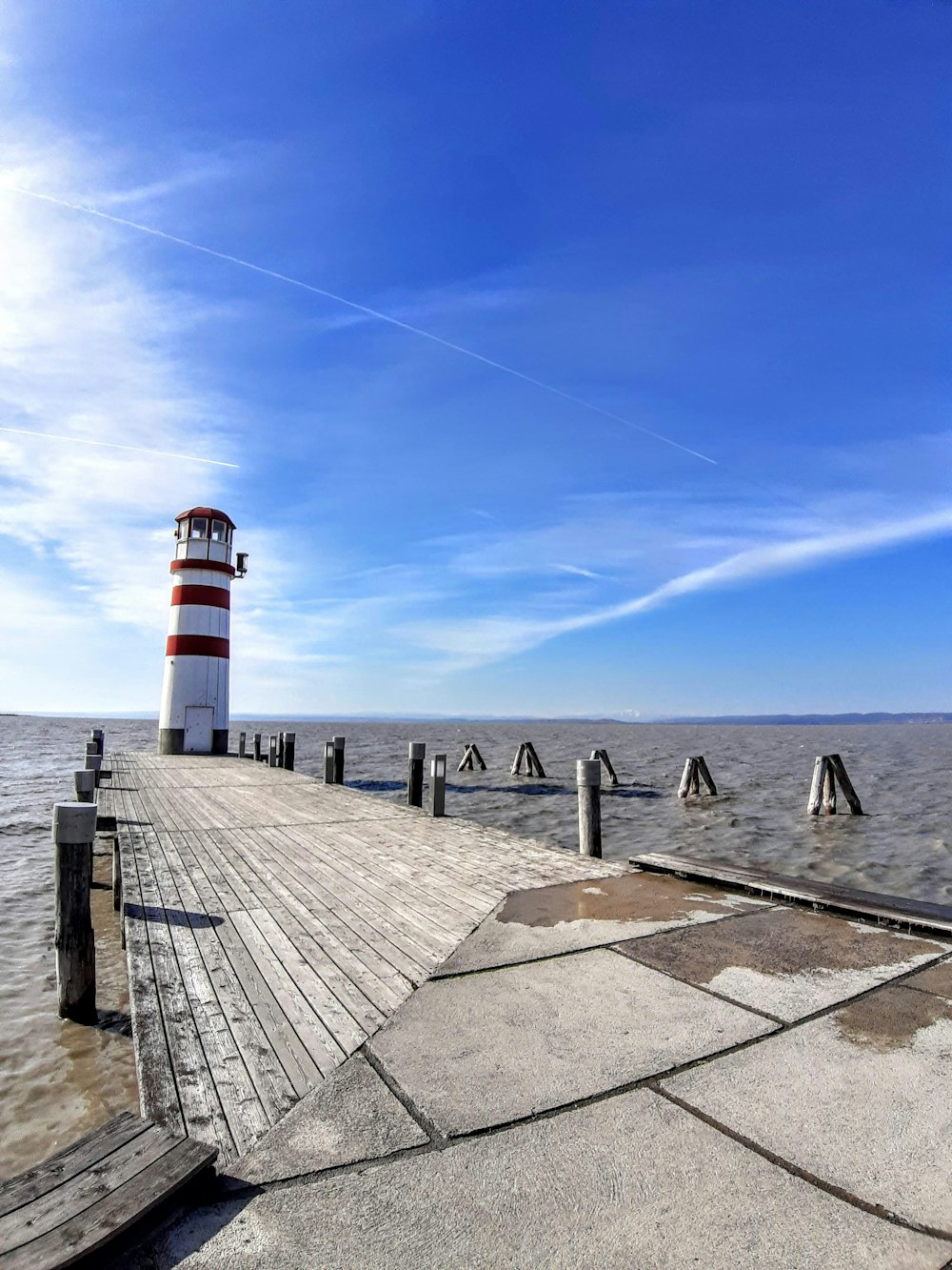 white and red lighthouse