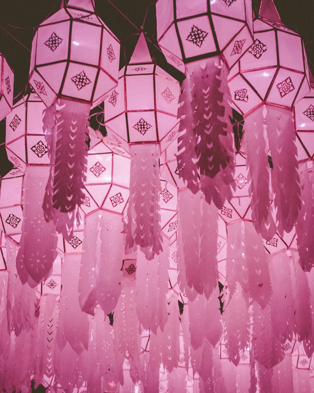 pink paper lanterns