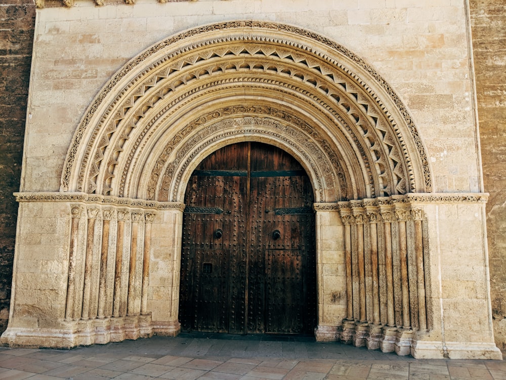 closed brown wooden door