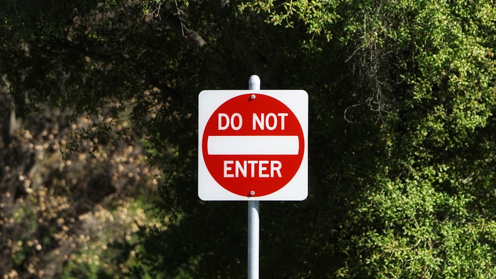 Do Not Enter Road Sign By Tree Photo Free Road Sign Image On Unsplash