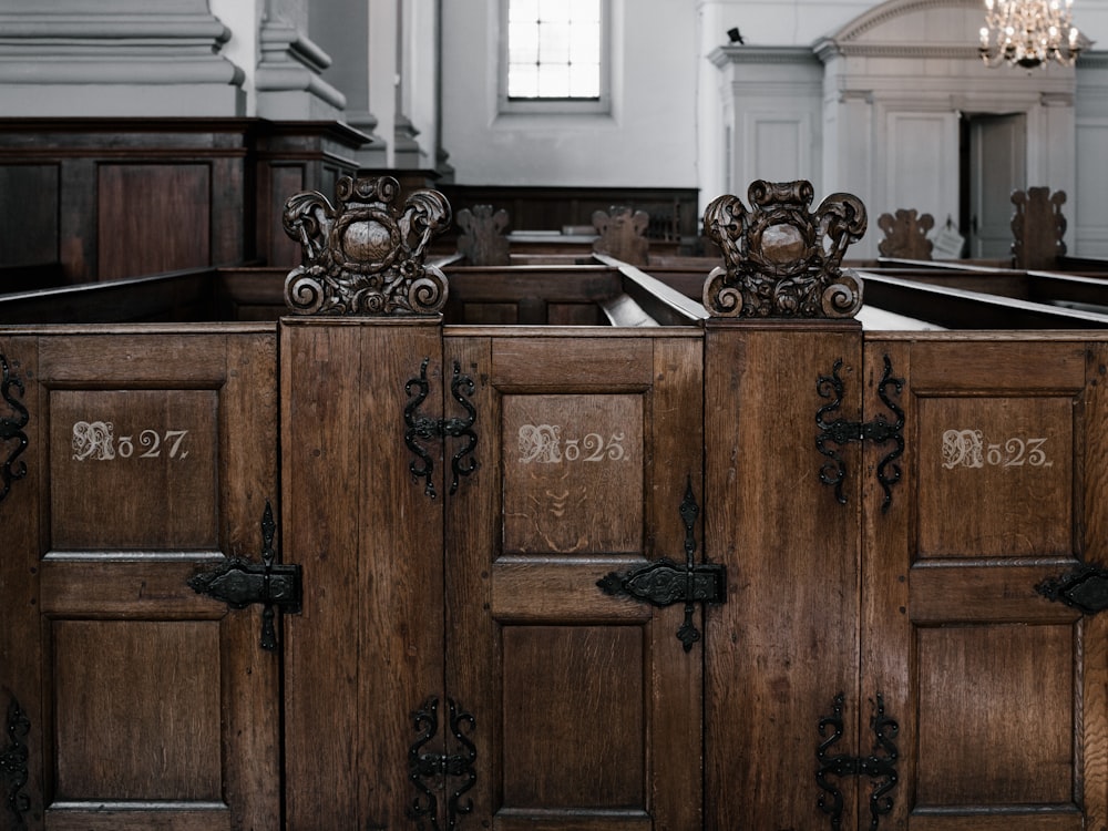 brown wooden cabinet