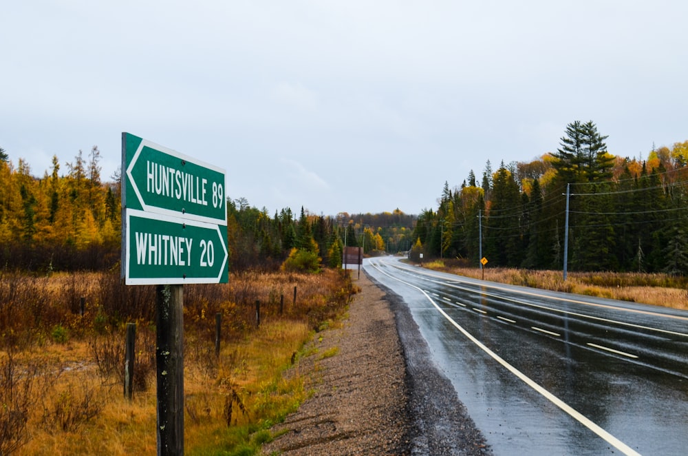 Whitney 20 road sign