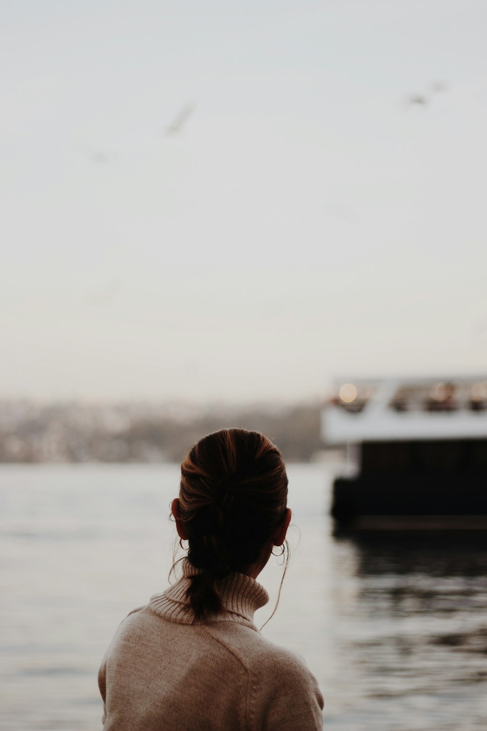 woman overlooking body of water