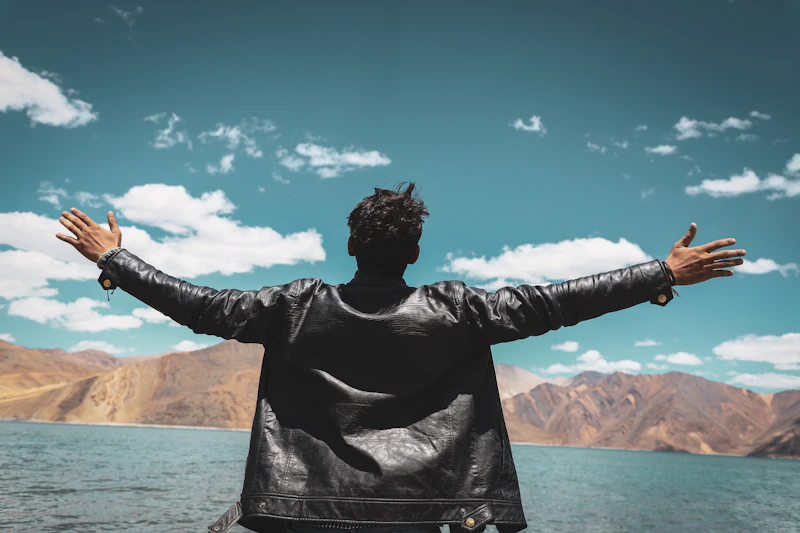 Empowered sugar daddy with open arms