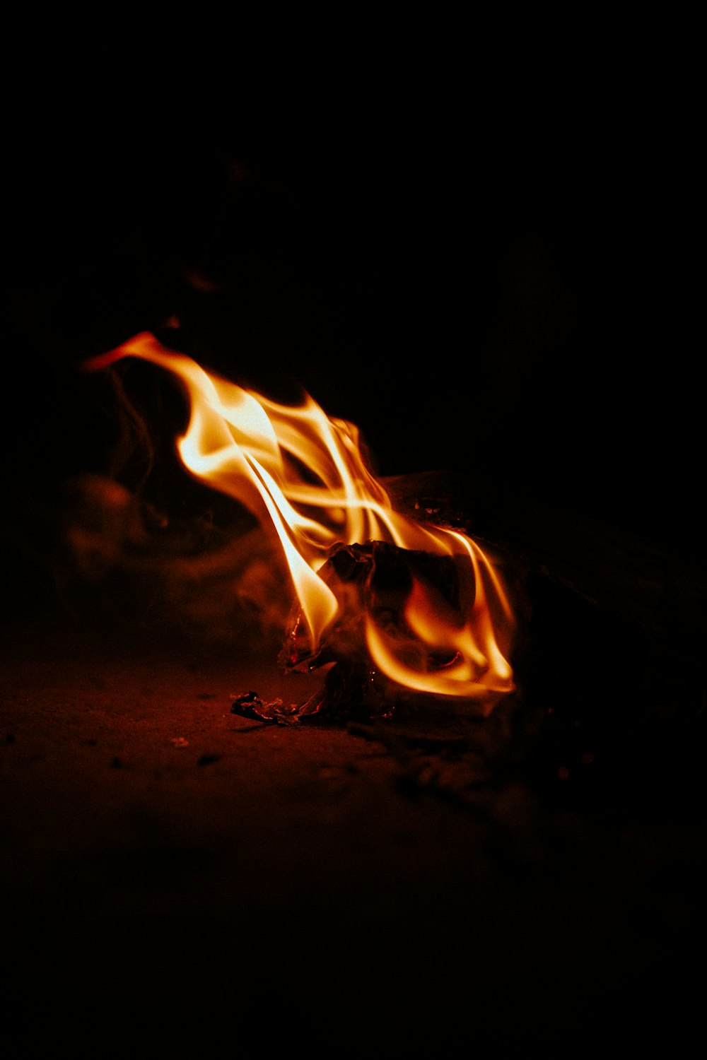 long-exposure photography of red flame
