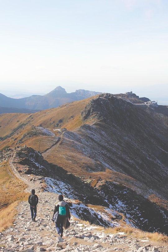 people hiking on mountain during daytime in Tatry Wysokie Slovakia