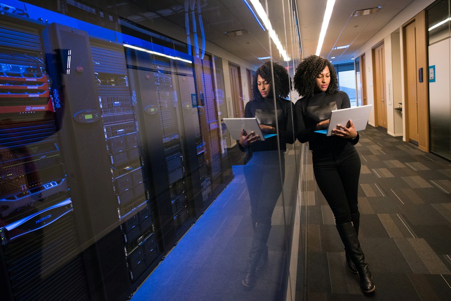 Team collaborating in a bright office space