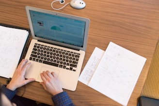 person using MacBook Air