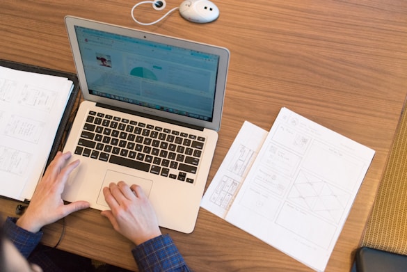 person using MacBook Air