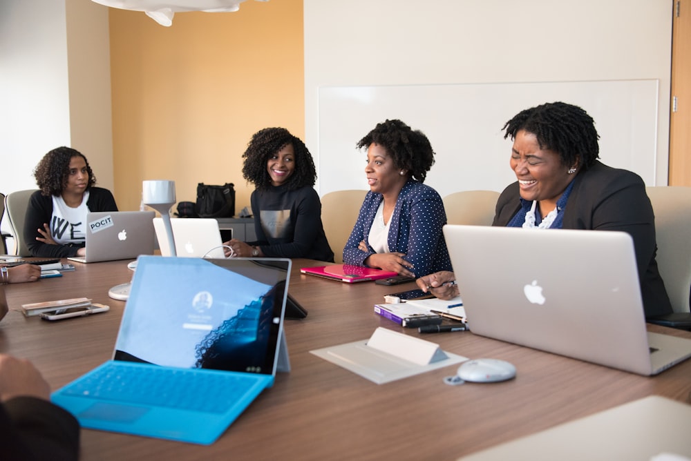 woman using MacBook