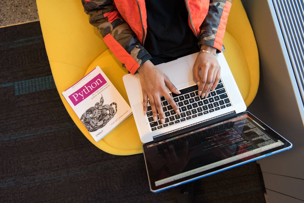 person using MacBook