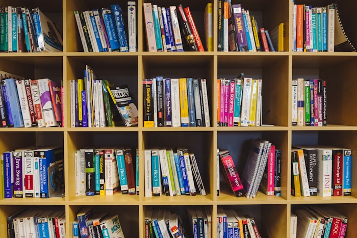 Bibliothèque basse en noyer