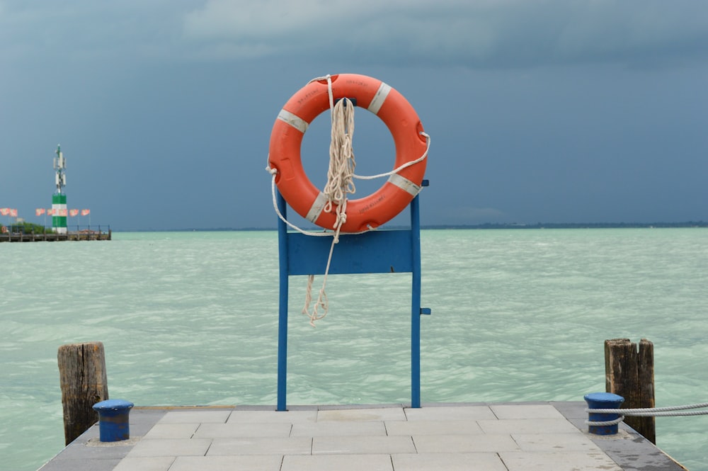 orange life buoy