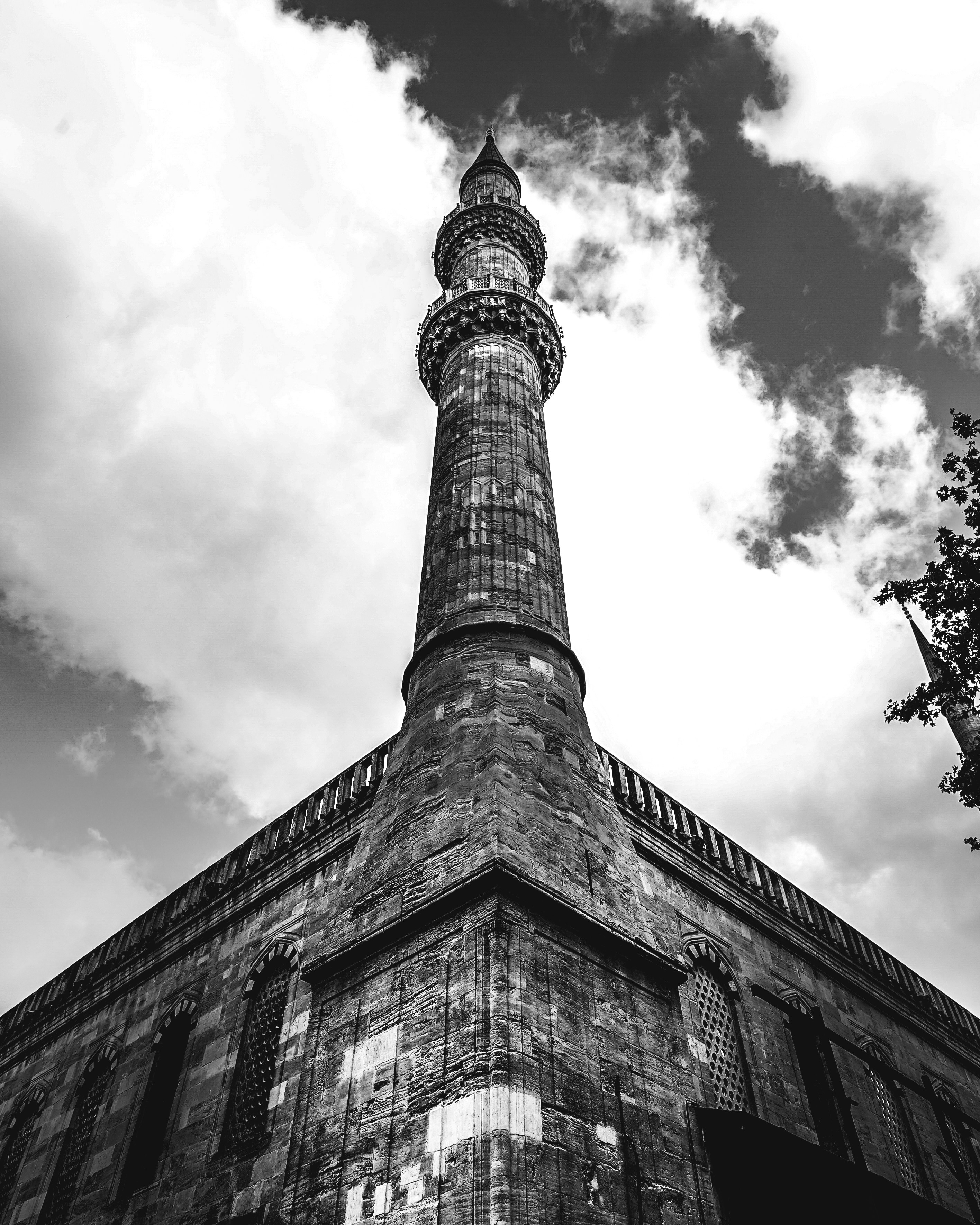 low-angle photography of concrete tower
