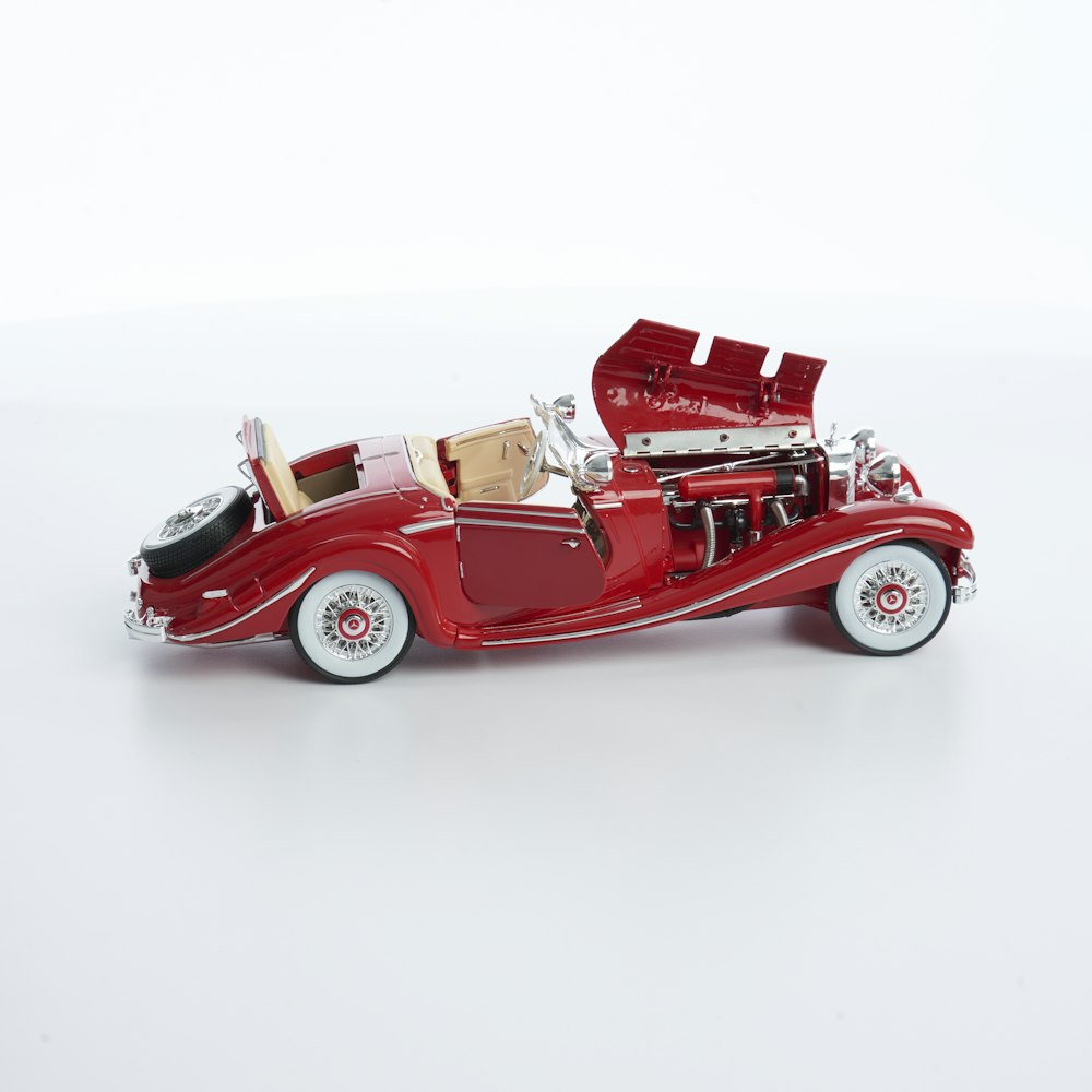 red hot rod coupe scale model