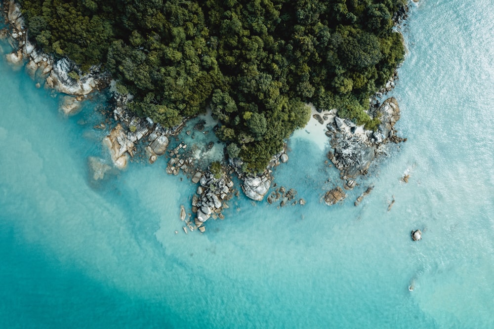 aerial photography of island