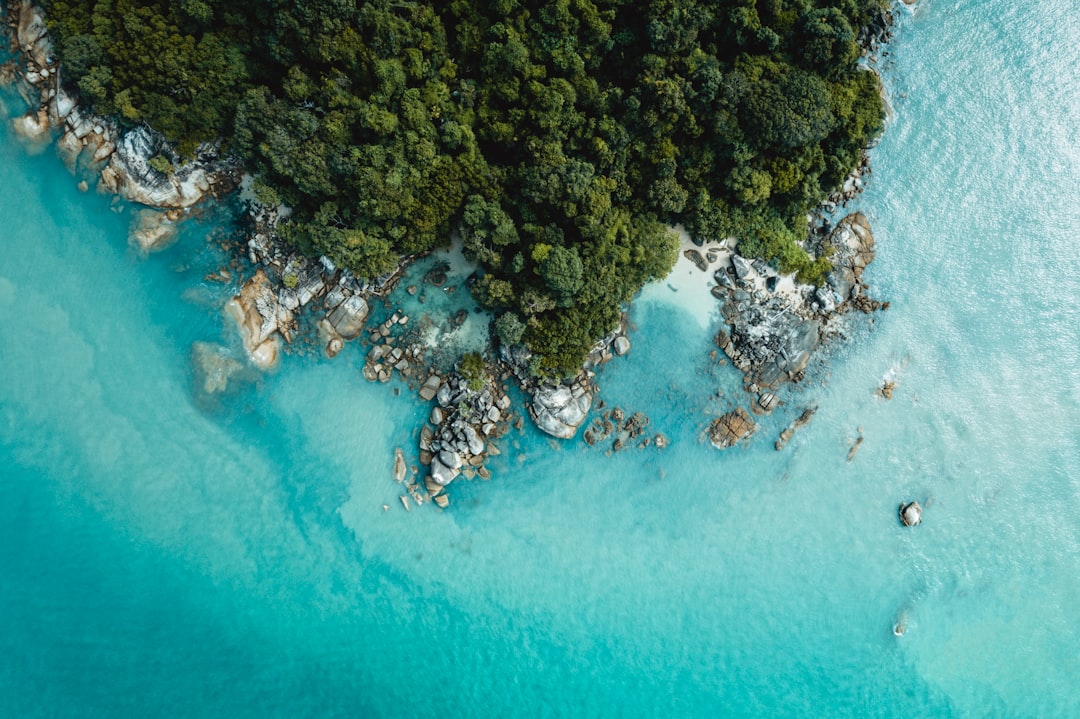 aerial photography of island