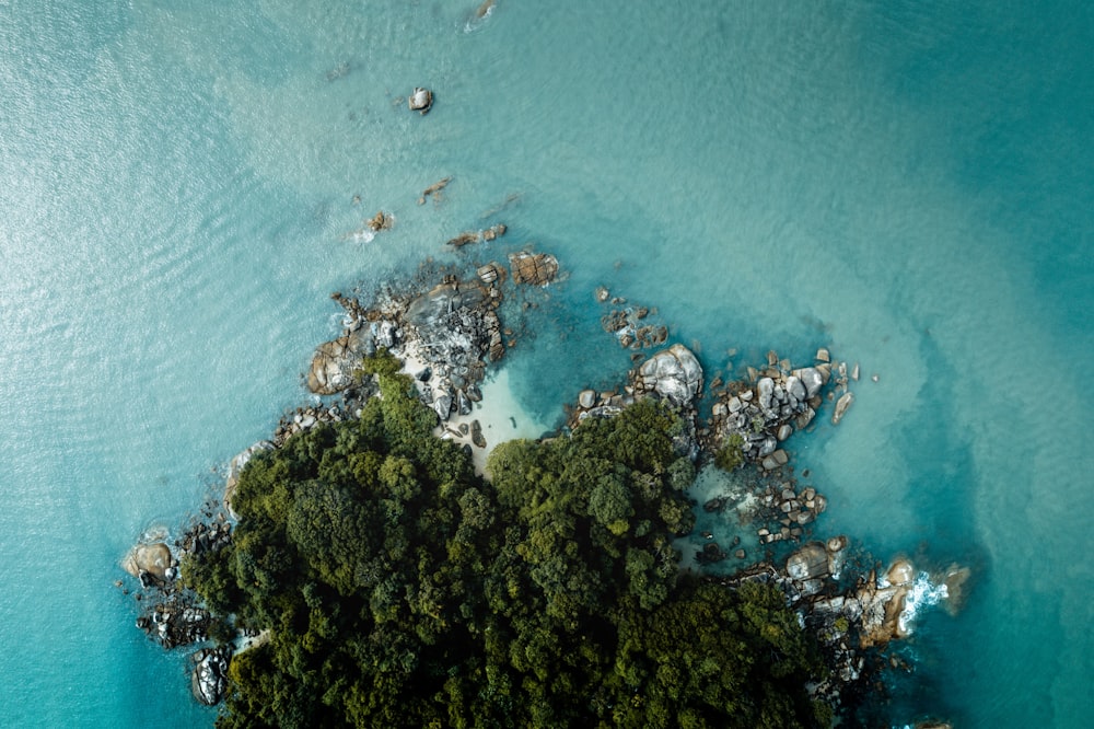 aerial photography of island