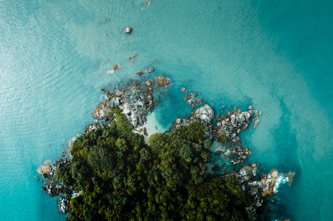 aerial photography of island