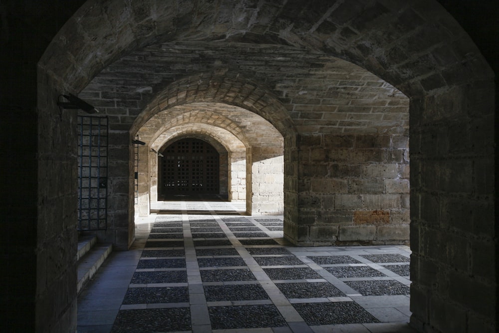 empty concrete hallway