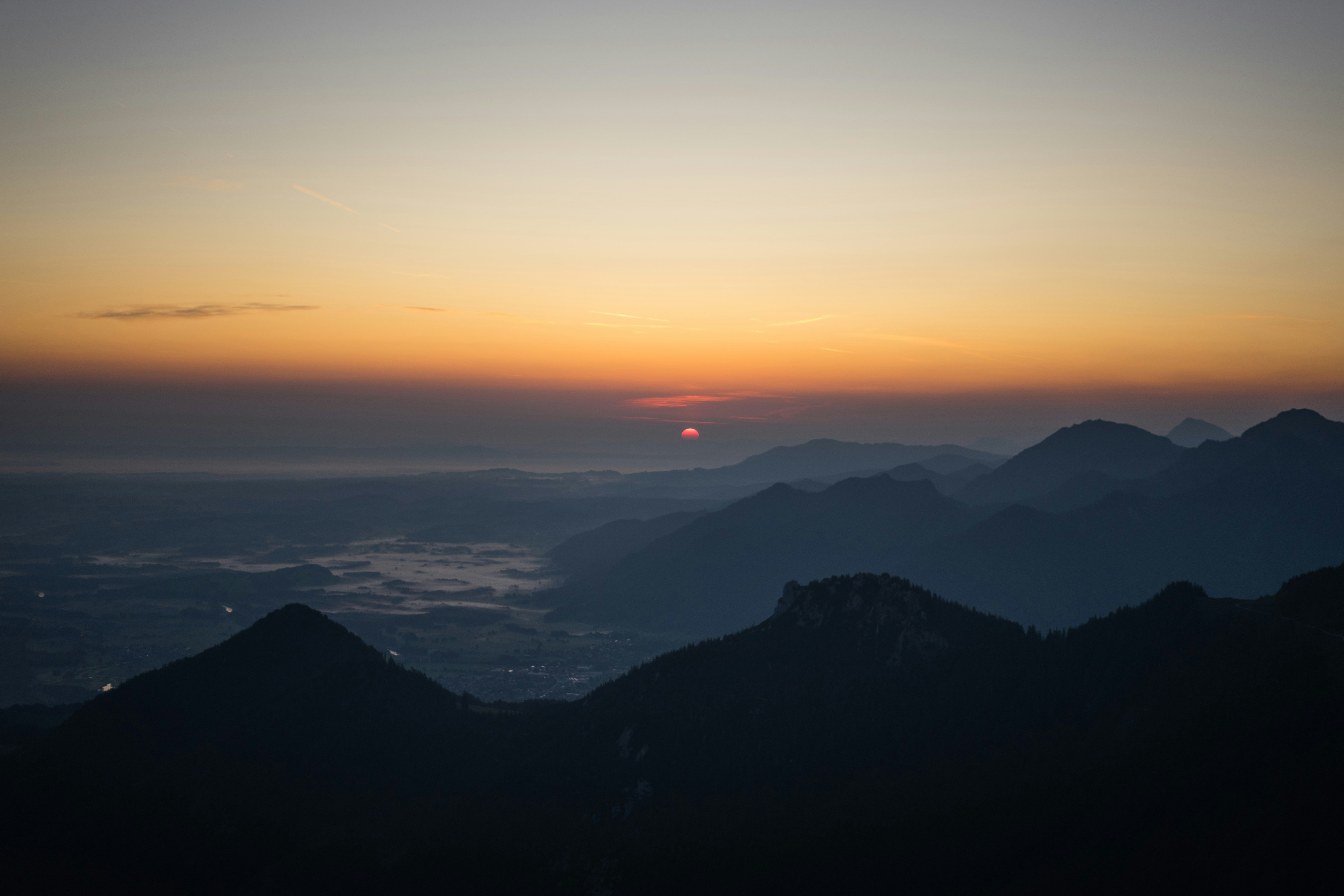 aerial photography of mountain during night time