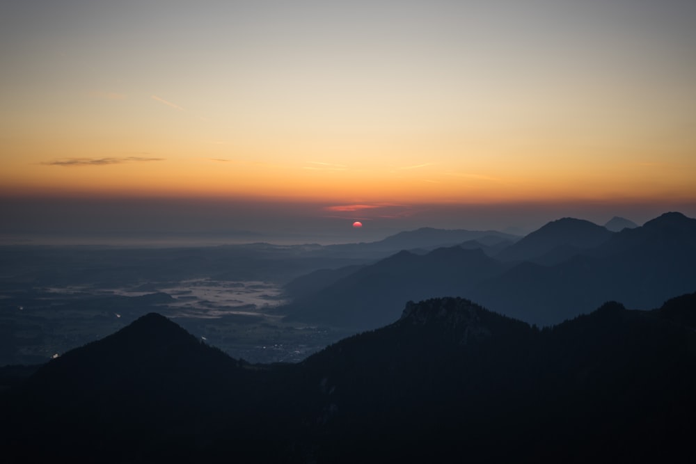 aerial photography of mountain during night time