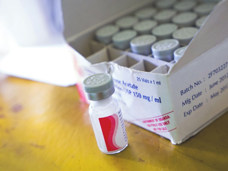Vials of vaccine stored with protective packaging