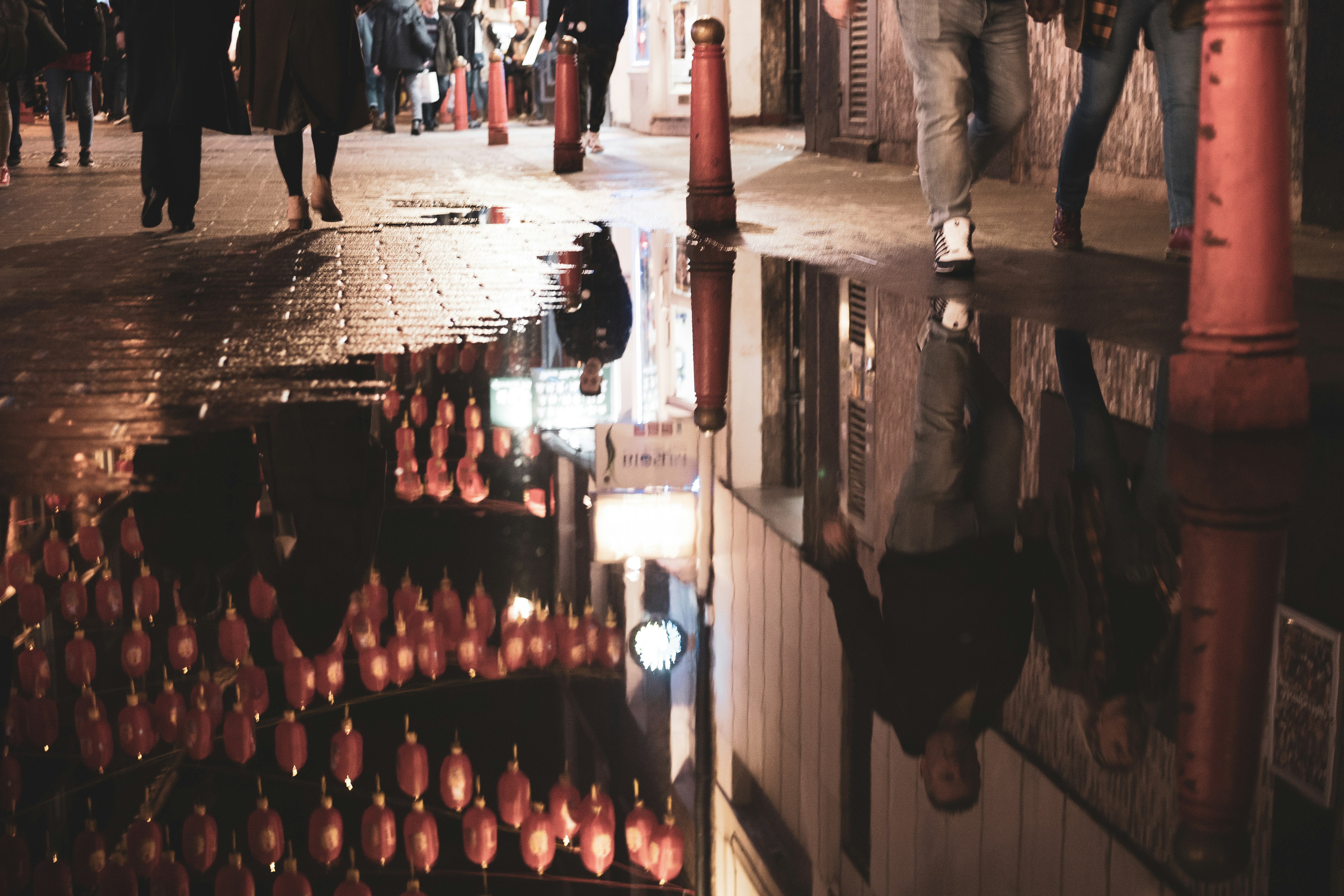 photography of walking people near outdoor during nighttime, London Chinatown