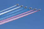 jetplanes releasing smokes