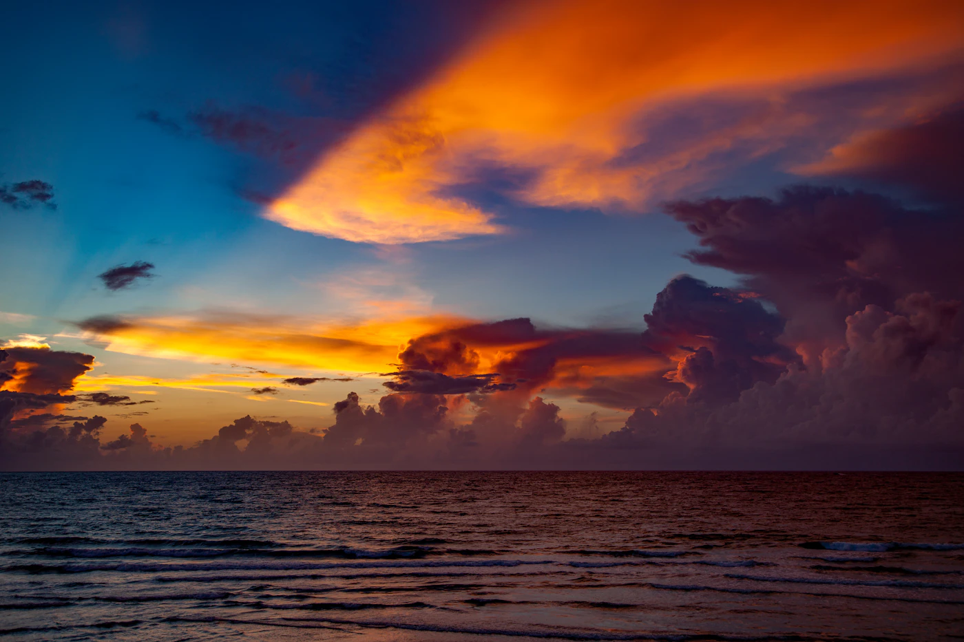Golden hour over the beach in Pompano Beach