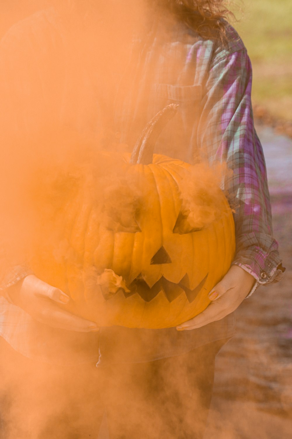 shallow focus photo of Jack o Lantern