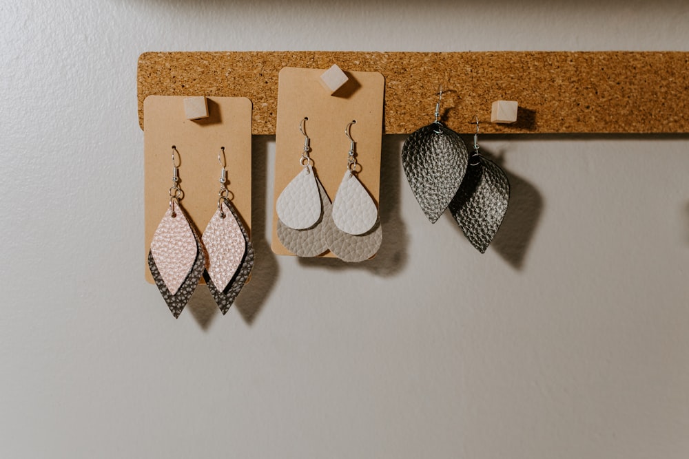 three pairs of hook earrings