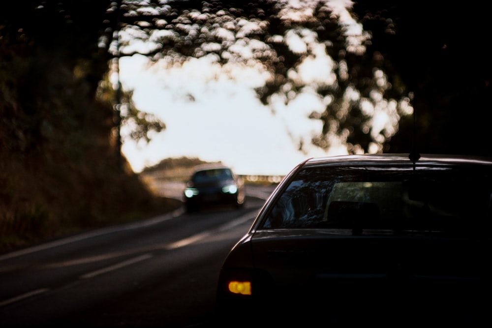 black vehicles near tree