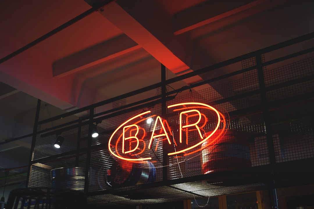 red bar neon signage