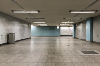 an empty parking garage with no one in it