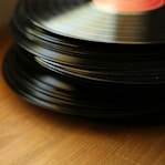 pile of vinyl discs