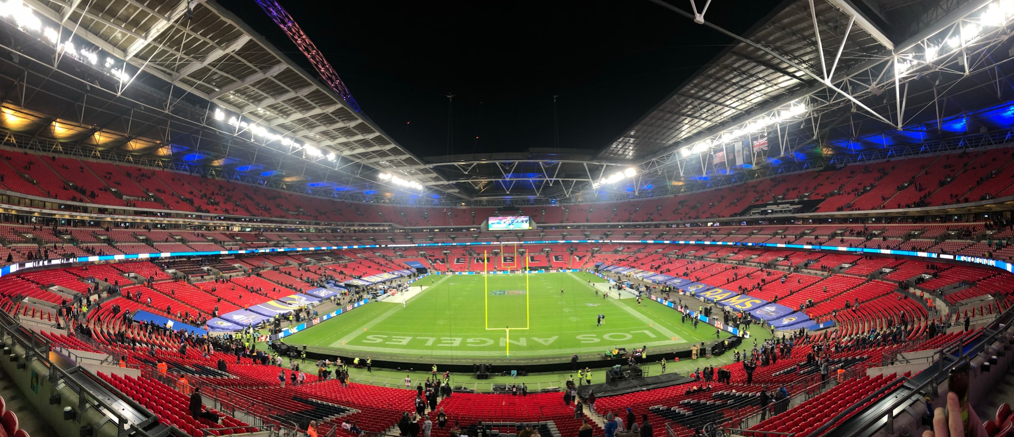 A fairly empty stadium long before the start of an NFL London game.