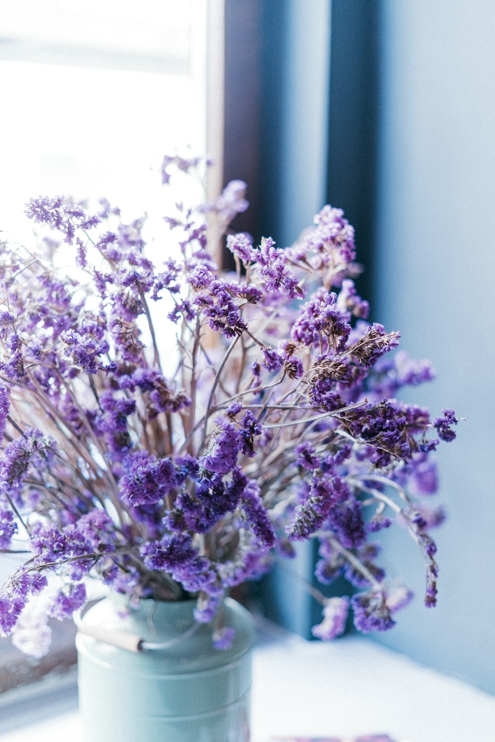purple flowers centerpiece