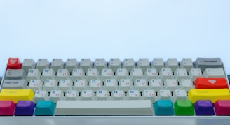 white and multicolored computer keyboard