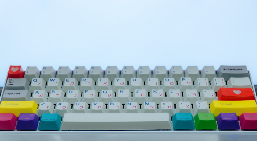white and multicolored computer keyboard