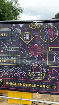 A vibrant web banner displaying a modern marketing campaign.