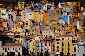 assorted-color houses