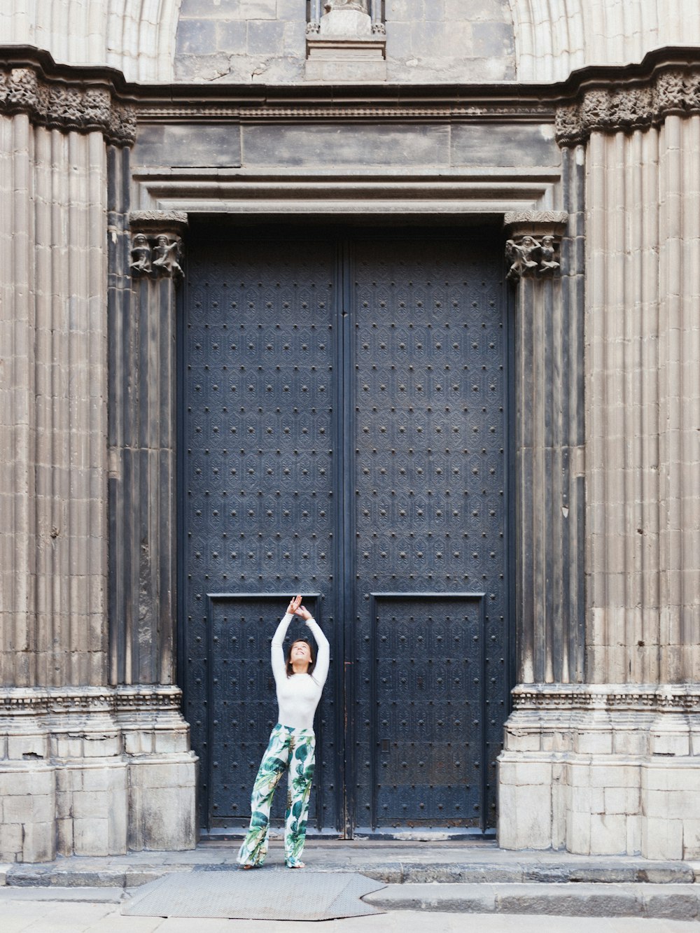 woman in long-sleeved dress